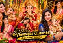 Divine Vinayagar Chaturthi Girls Portrait Using AI