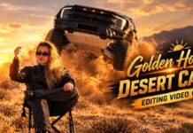 Golden Hour Desert: Rugged Rocks, Warm Sunset & Epic Scenery